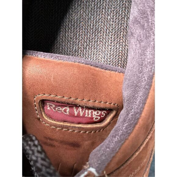 Red Wing Mens Shoes Safety Steel Toe Lace Up Suede Griptec‎ Brown Size 8.5 D main image 7